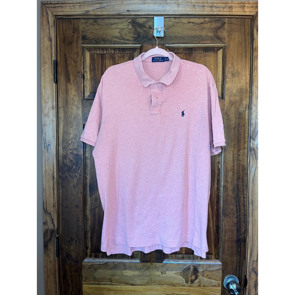 Polo‎ Ralph Lauren Mens XL Light Orange Heathered Short Sleeve Polo Shirt